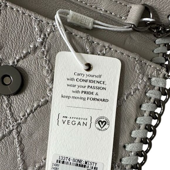 NWT Vegan Leather Crossbody Bag Urban Expressions Misty Grey, PETA Approved - Picture 7 of 8